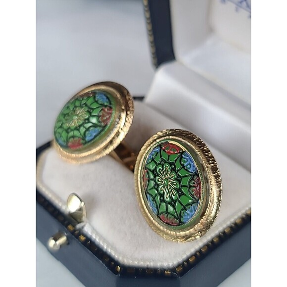 Vintage Floral Web Style Cufflinks - Picture 8 of 10